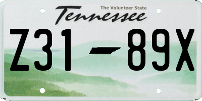 TN license plate Z3189X