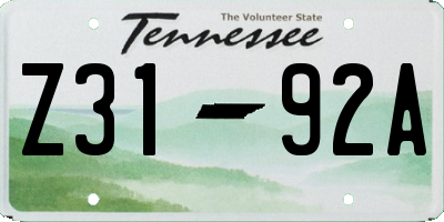 TN license plate Z3192A