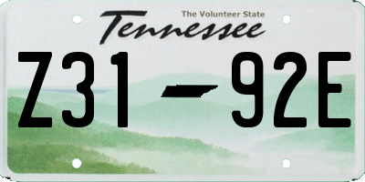 TN license plate Z3192E