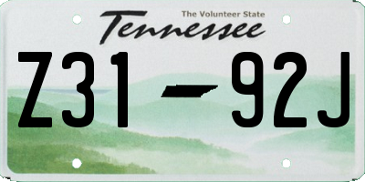 TN license plate Z3192J