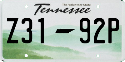 TN license plate Z3192P