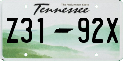 TN license plate Z3192X