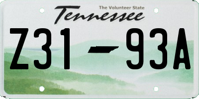 TN license plate Z3193A