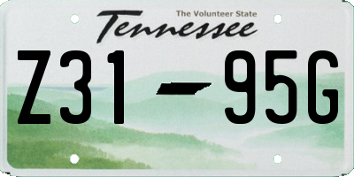 TN license plate Z3195G