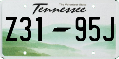 TN license plate Z3195J