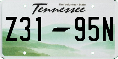 TN license plate Z3195N