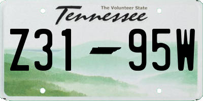 TN license plate Z3195W