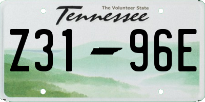 TN license plate Z3196E