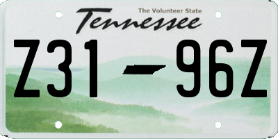 TN license plate Z3196Z