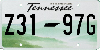 TN license plate Z3197G