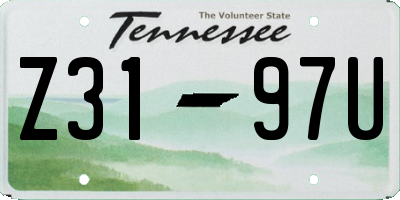 TN license plate Z3197U
