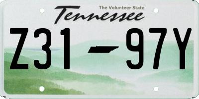 TN license plate Z3197Y