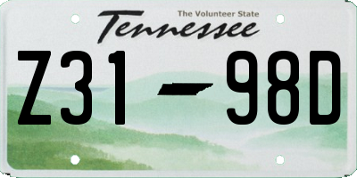 TN license plate Z3198D