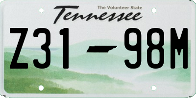 TN license plate Z3198M