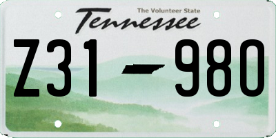 TN license plate Z3198O