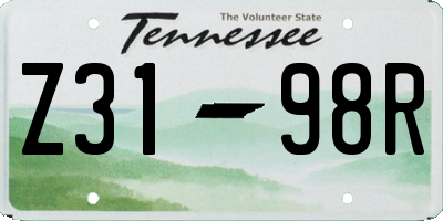 TN license plate Z3198R