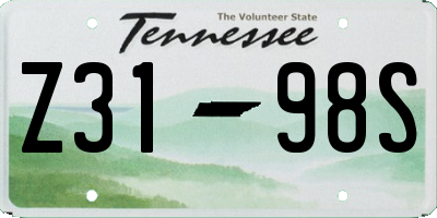 TN license plate Z3198S