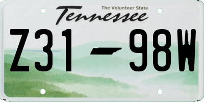 TN license plate Z3198W