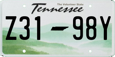 TN license plate Z3198Y