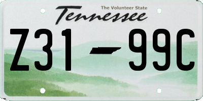 TN license plate Z3199C