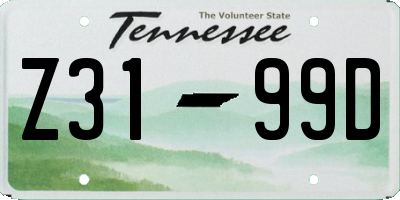 TN license plate Z3199D