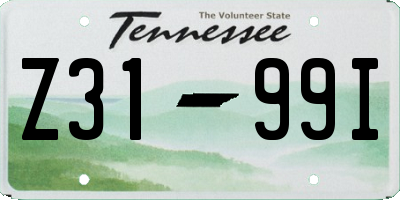 TN license plate Z3199I