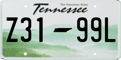 TN license plate Z3199L