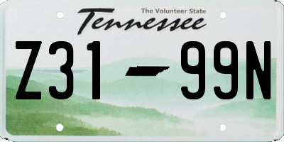 TN license plate Z3199N