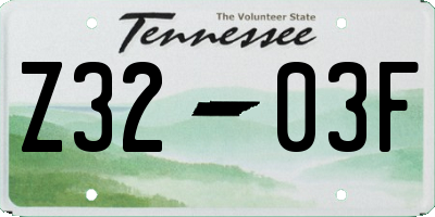 TN license plate Z3203F