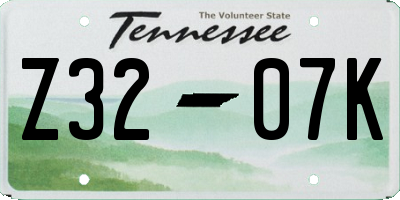 TN license plate Z3207K