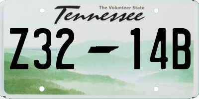 TN license plate Z3214B