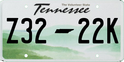 TN license plate Z3222K
