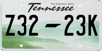 TN license plate Z3223K