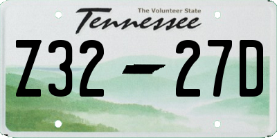 TN license plate Z3227D