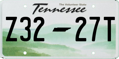 TN license plate Z3227T