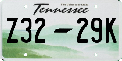 TN license plate Z3229K