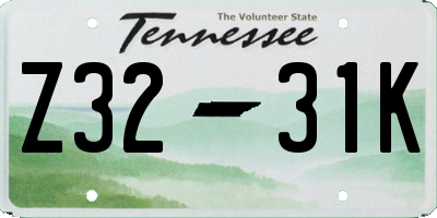 TN license plate Z3231K