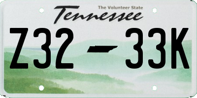 TN license plate Z3233K