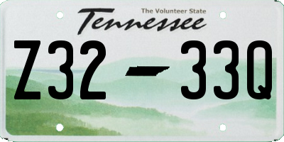 TN license plate Z3233Q