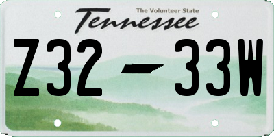 TN license plate Z3233W