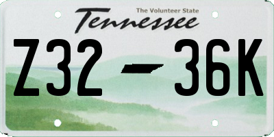 TN license plate Z3236K