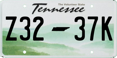 TN license plate Z3237K