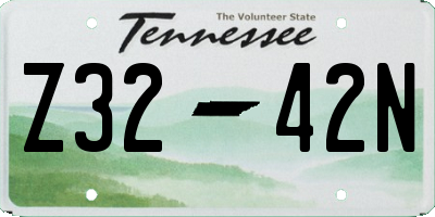 TN license plate Z3242N