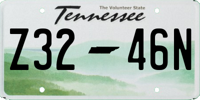 TN license plate Z3246N