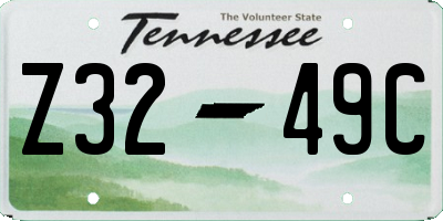 TN license plate Z3249C