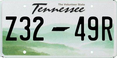 TN license plate Z3249R