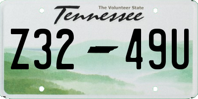 TN license plate Z3249U