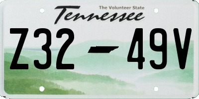 TN license plate Z3249V