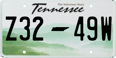 TN license plate Z3249W