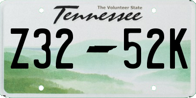 TN license plate Z3252K